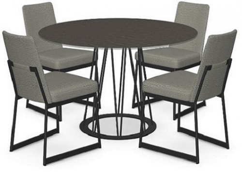 Calypso DT with Tuscan Glass Top and Zola Chairs by AMISCO