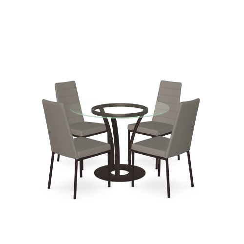 DALIA TABLE WITH LUNA CHAIRS BY AMISCO